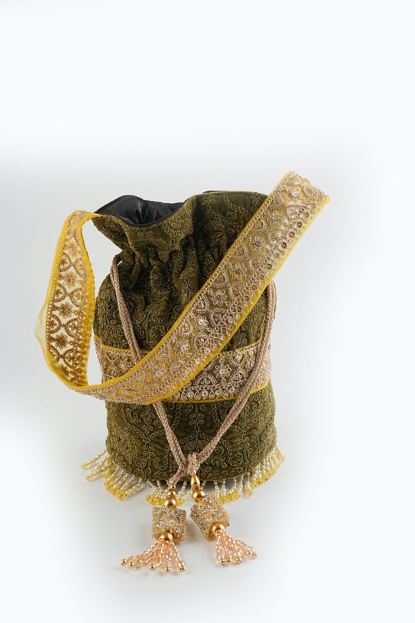 Olive Opulence Velvet Potli