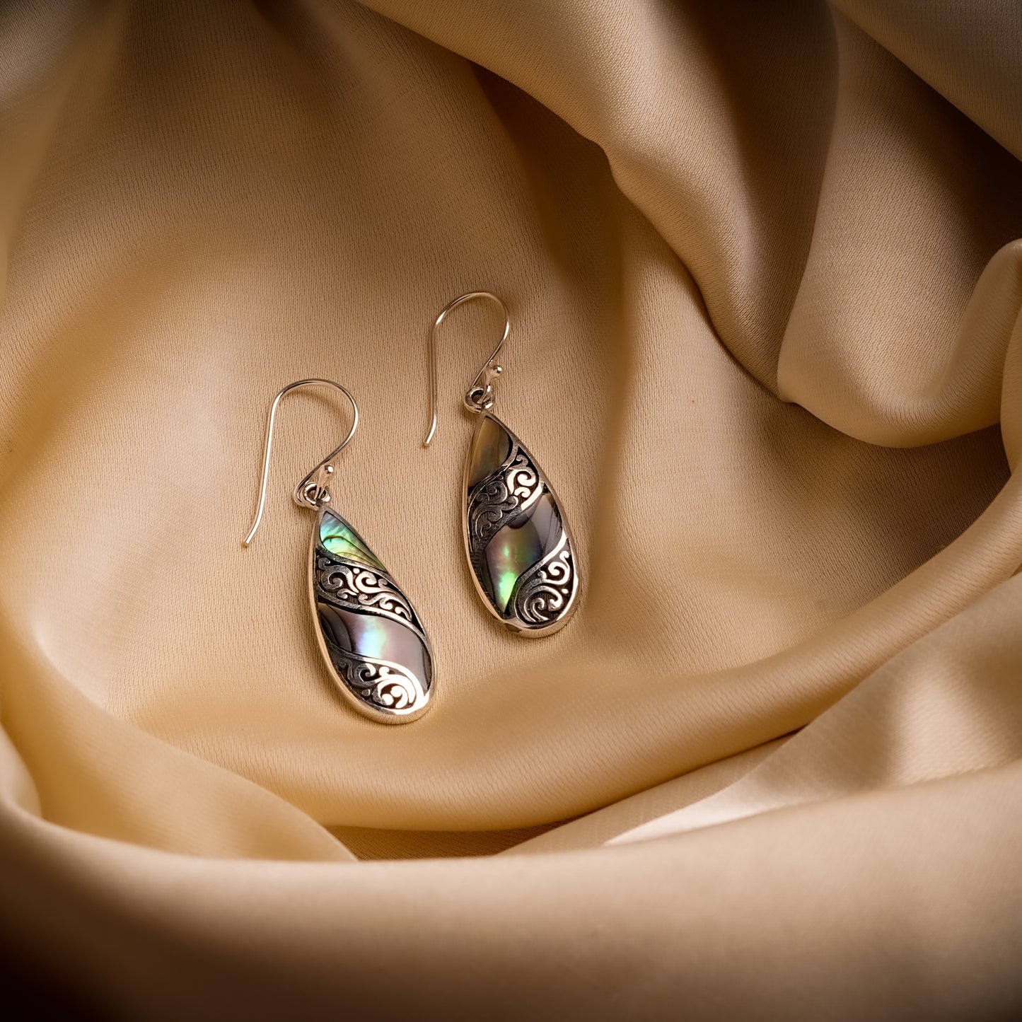Silver Abalone Deco Drops