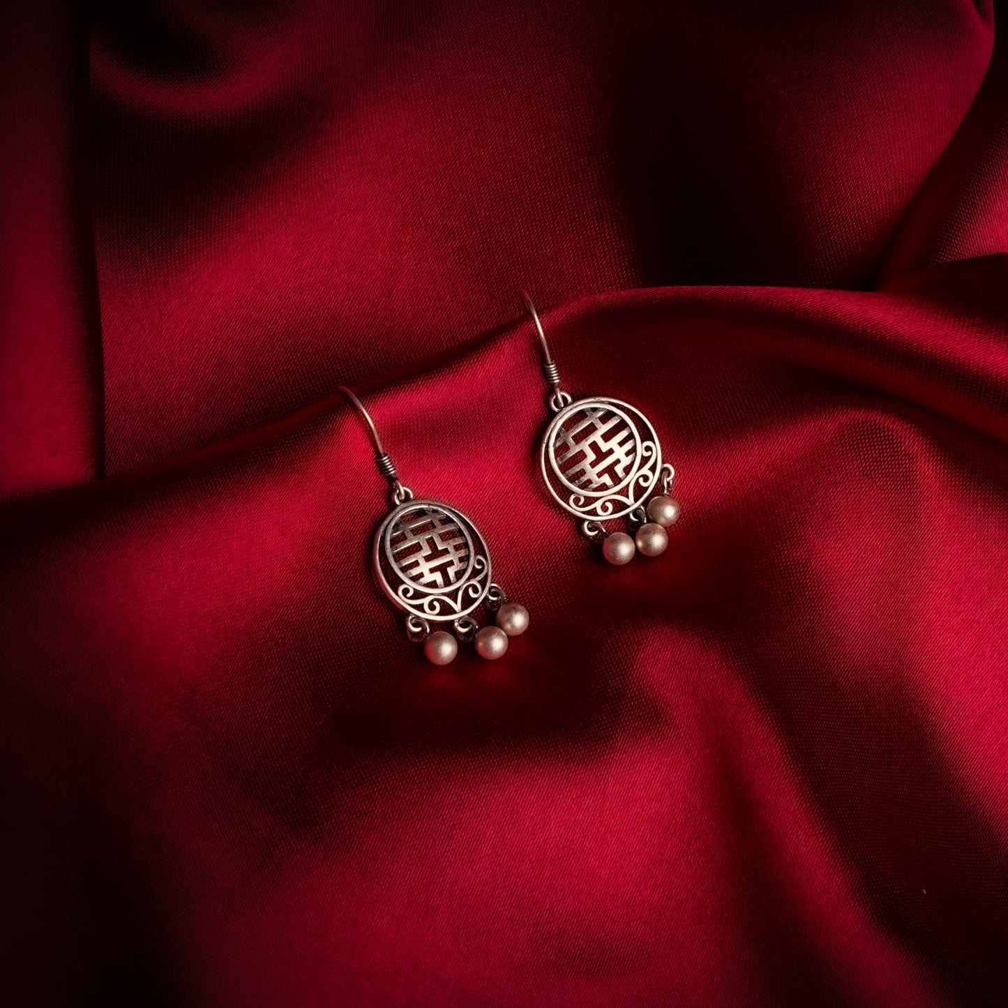 Jharokha Silver Earrings