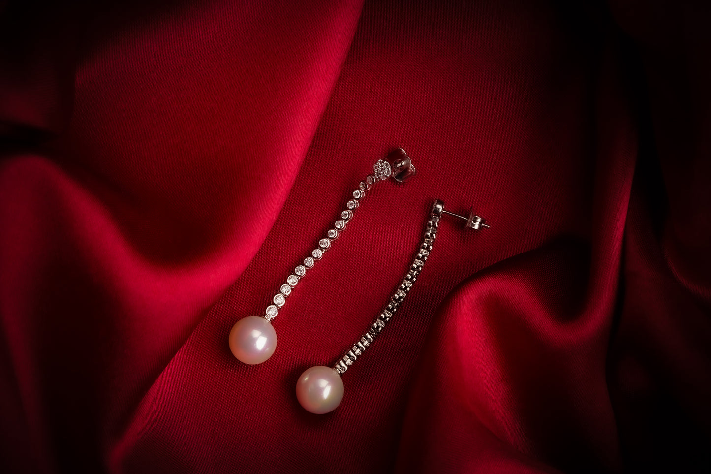 Pearl CZ Raindrops Earrings