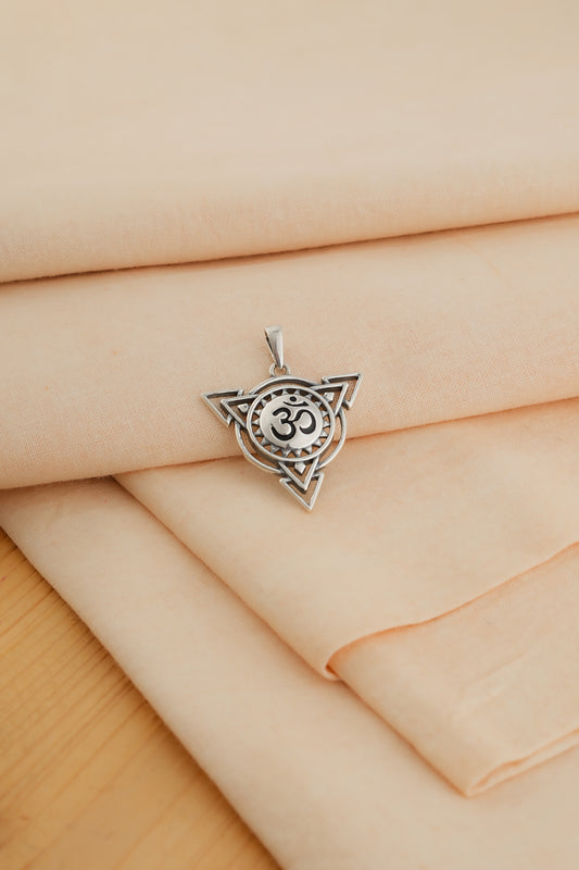 Holy Trinity  Silver Om Pendant