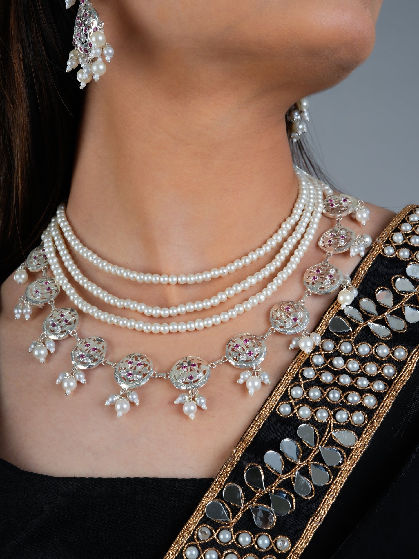 Laila Purani Dilli Silver Necklace Set