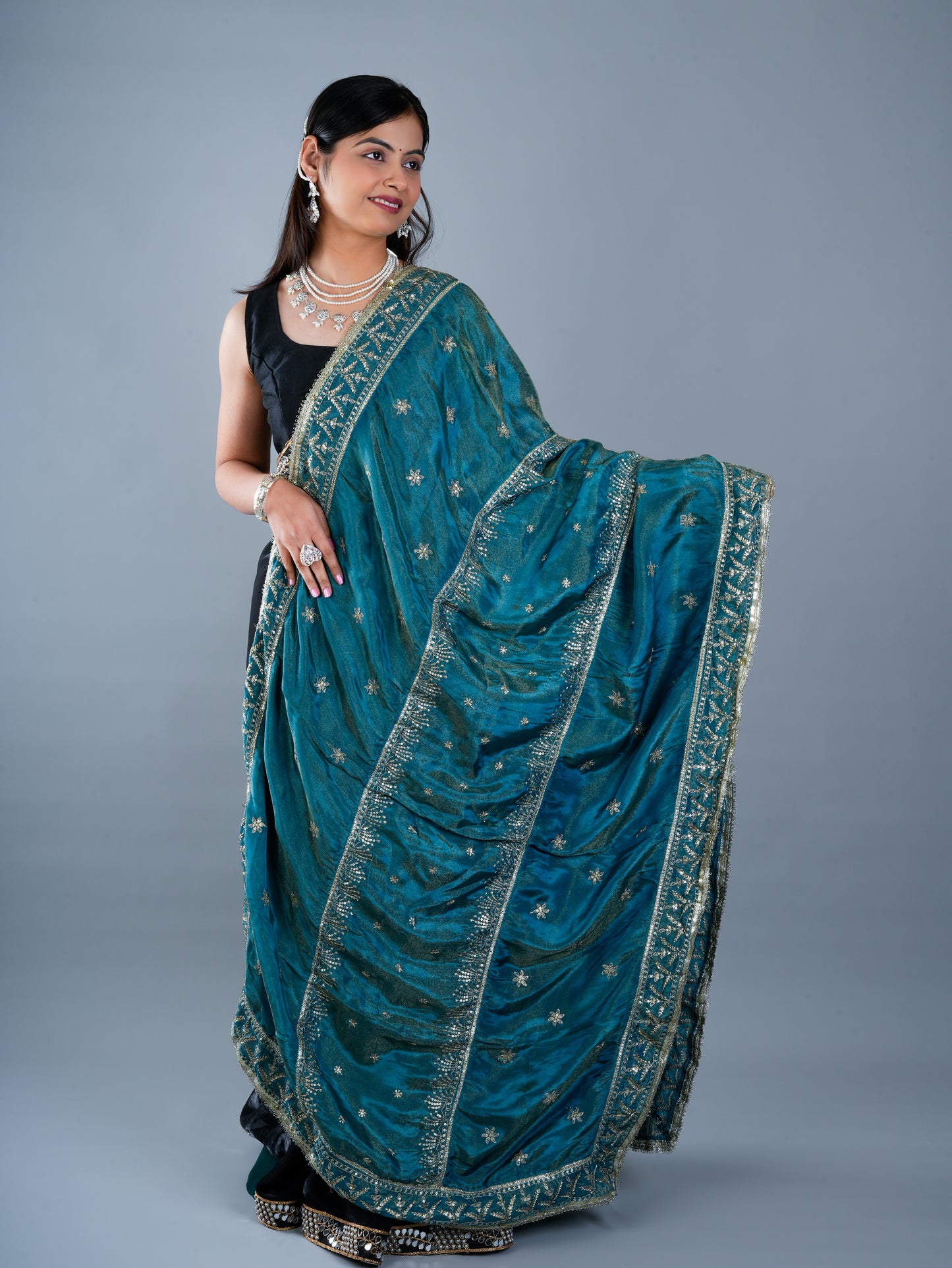 Totapari Teal Fashion Dupatta
