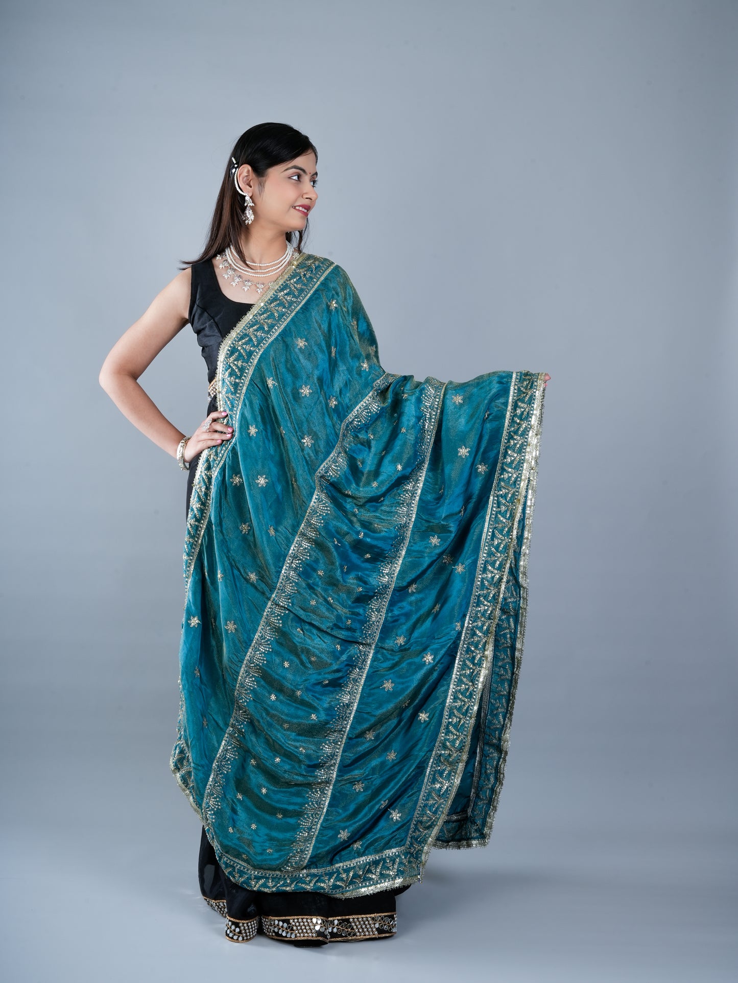 Totapari Teal Fashion Dupatta