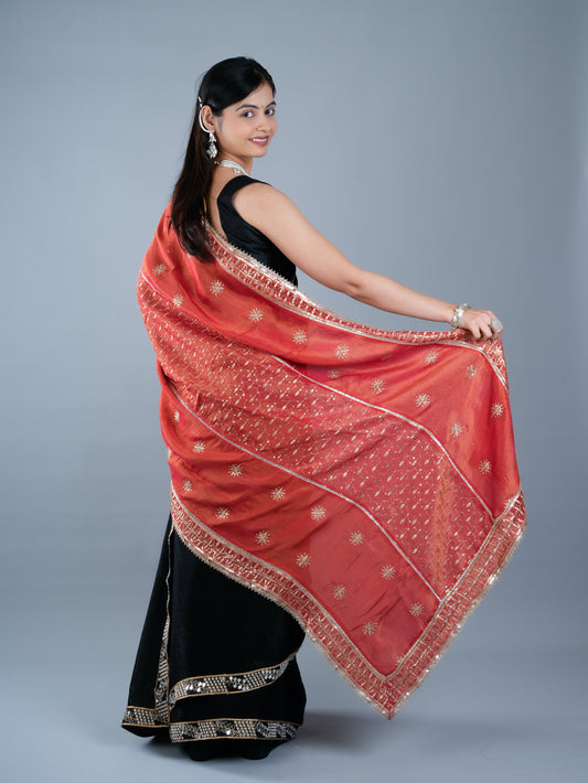 Totapari Sunset Red Fashion Dupatta