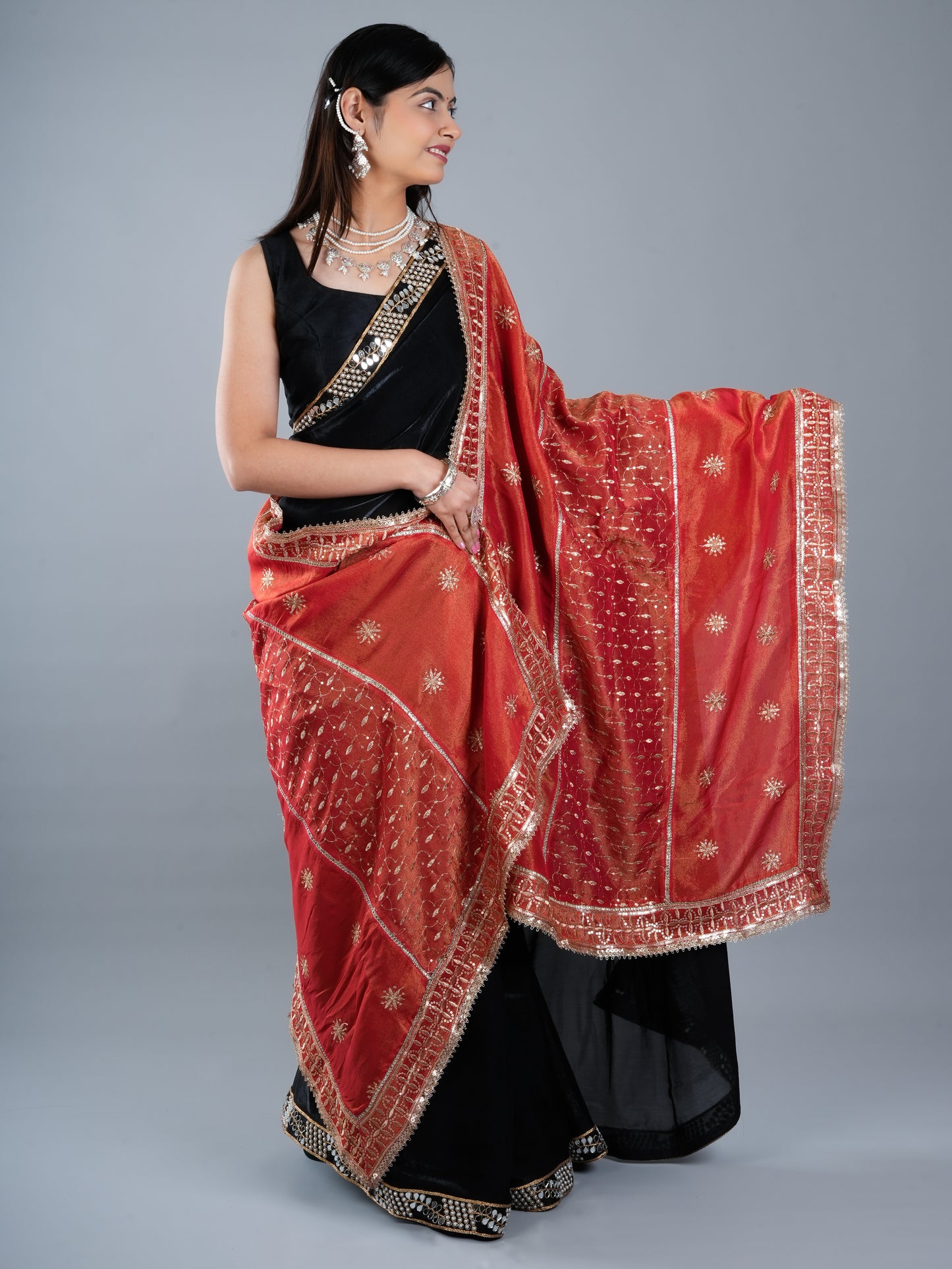 Totapari Sunset Red Fashion Dupatta