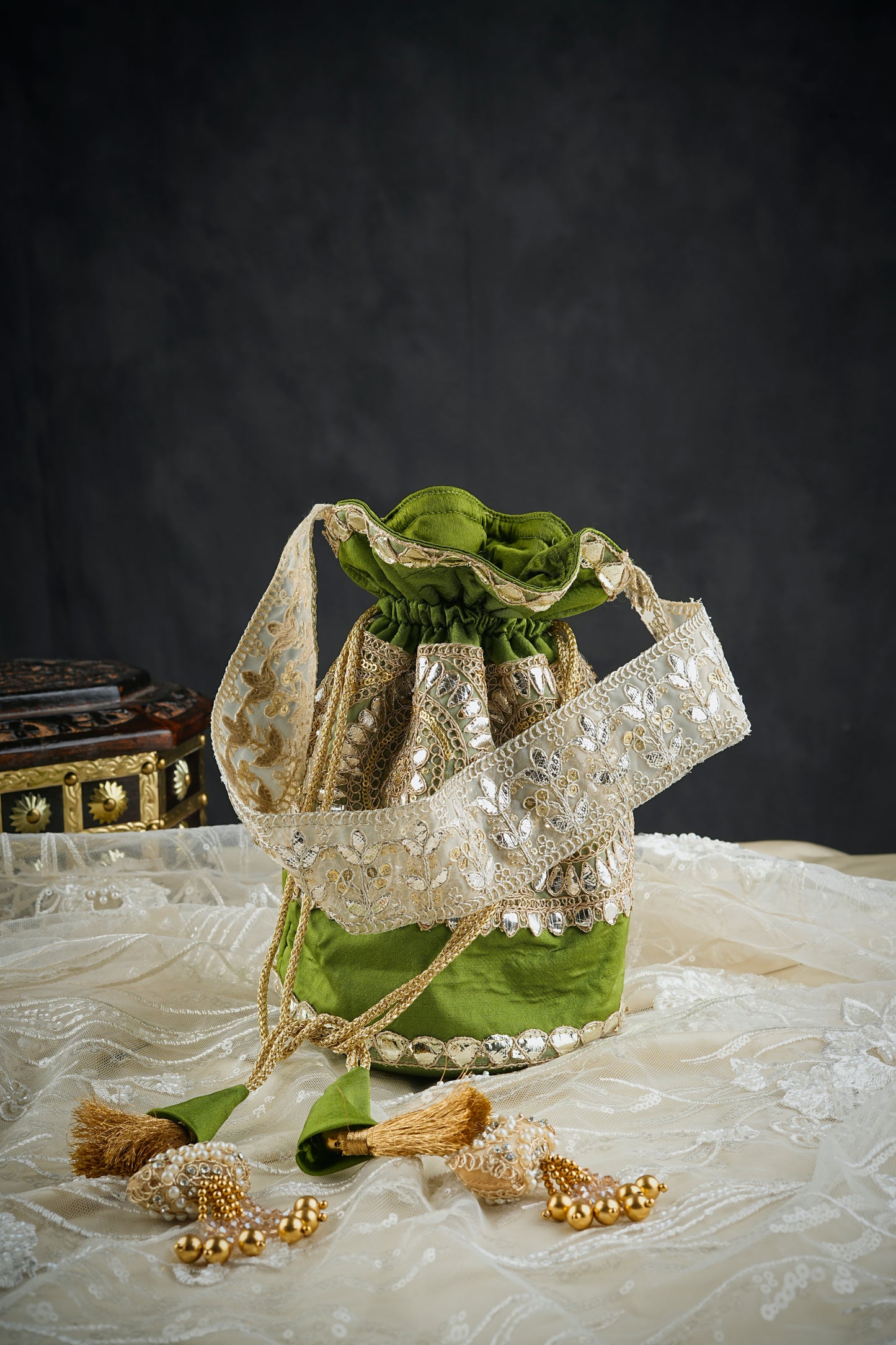 Gota Patti Green Potli
