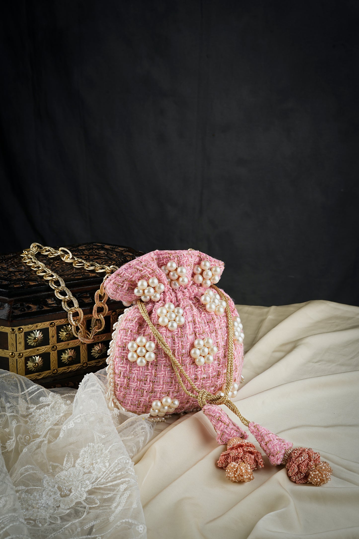 Signature Baby Pink Pearl Affair Potli