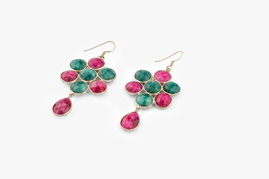 Ruby Emerald Earrings