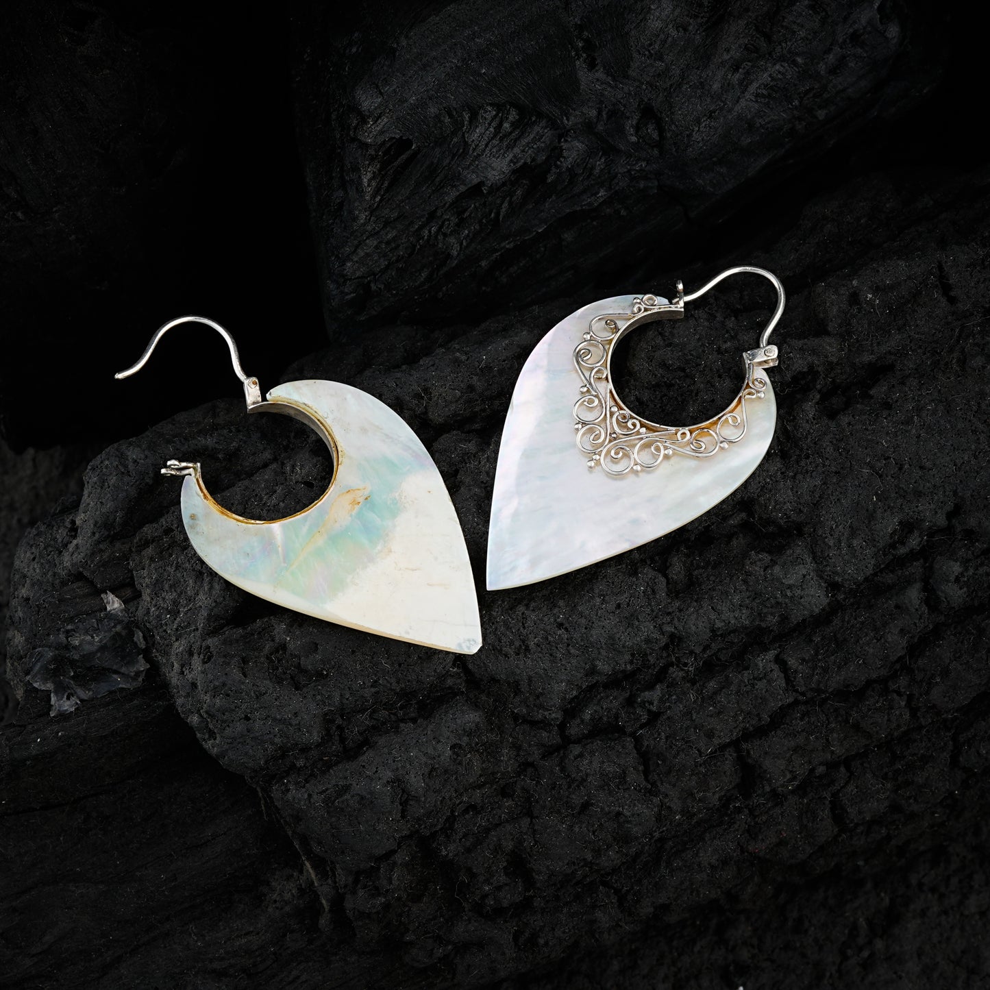 Silver MOP Drop Earrings