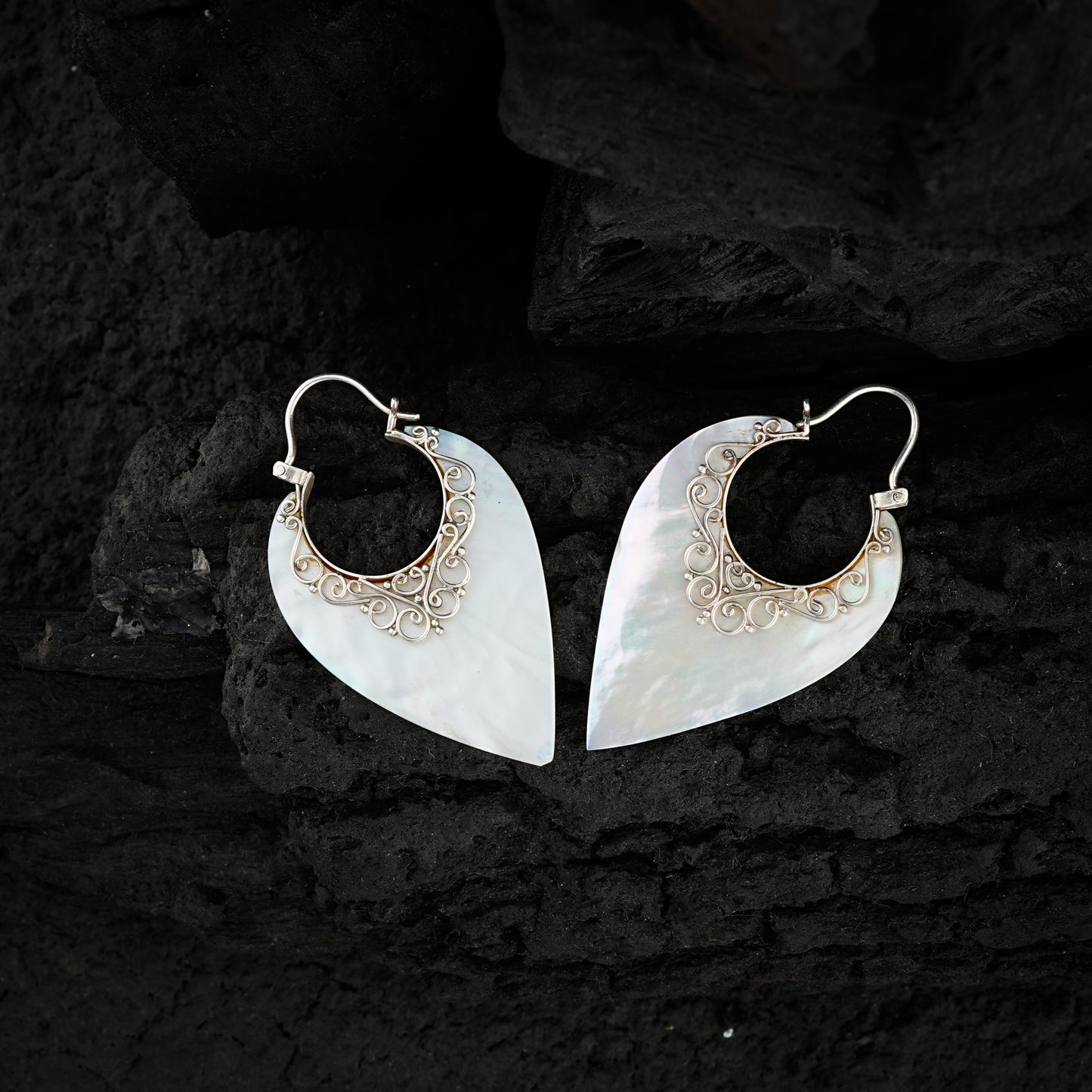Silver MOP Drop Earrings