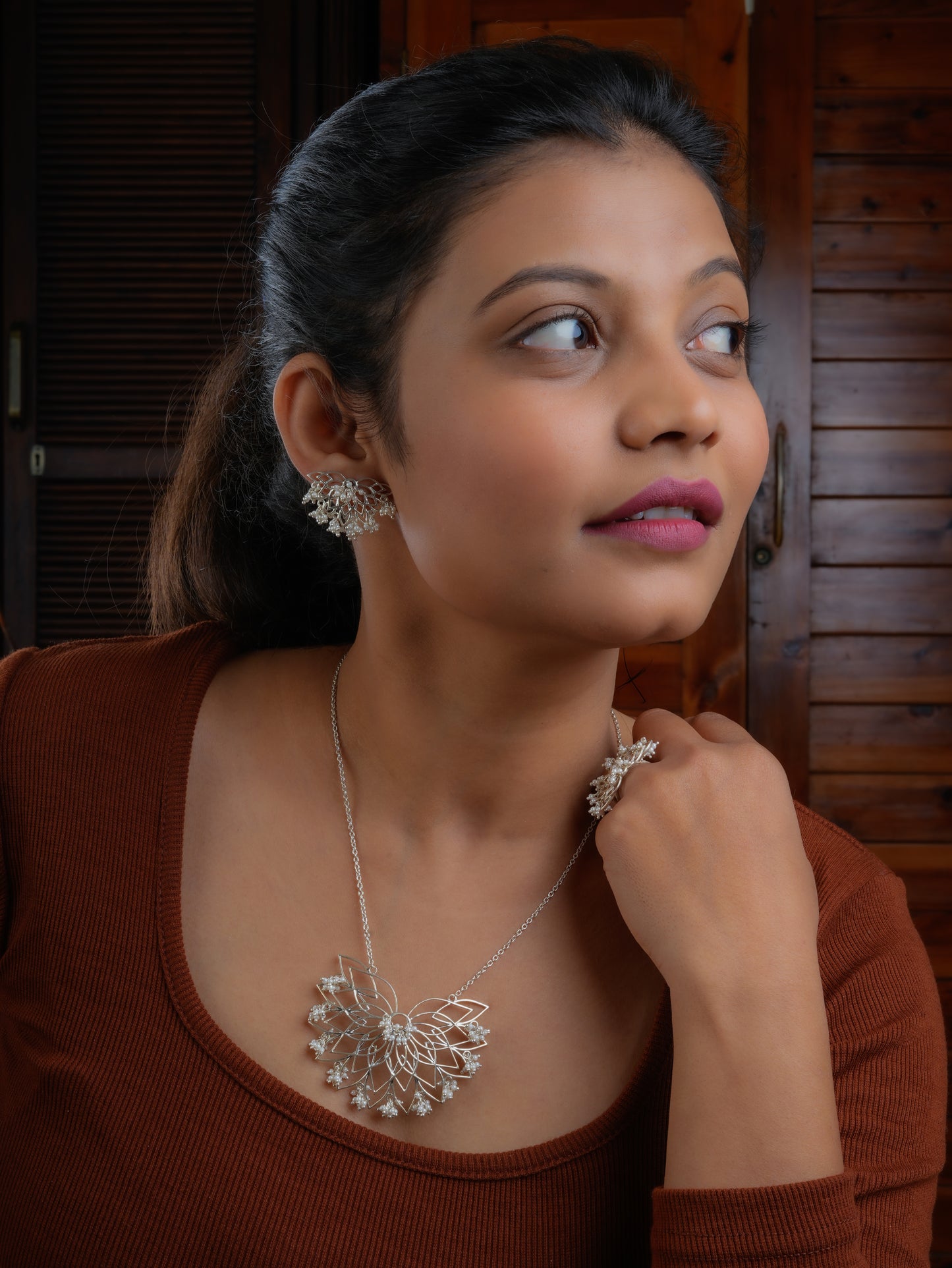 Lotus Mist Studs (92.5 Silver)