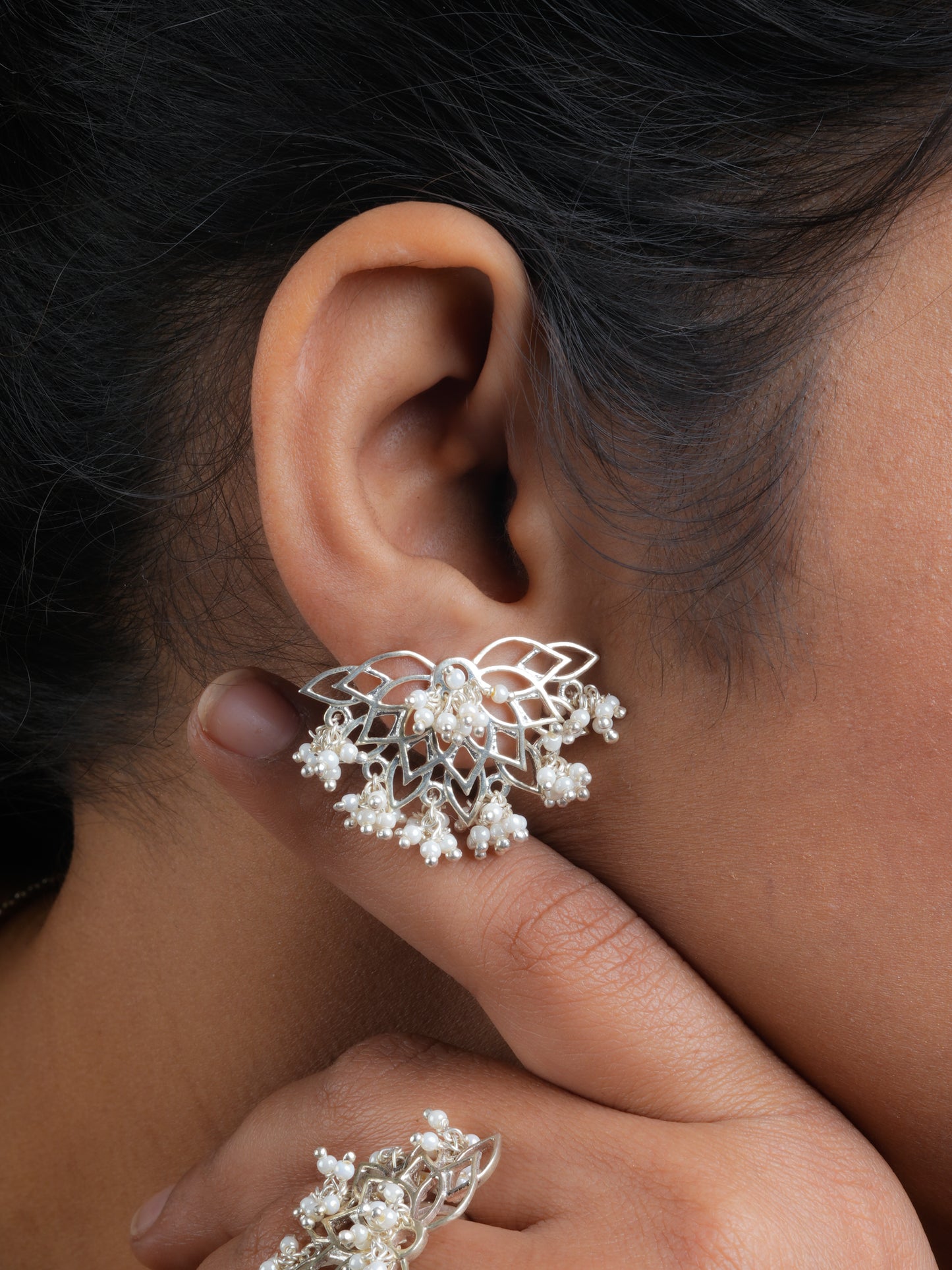 Silver Water Lily Set with Lotus Mist Ring (92.5 Silver)