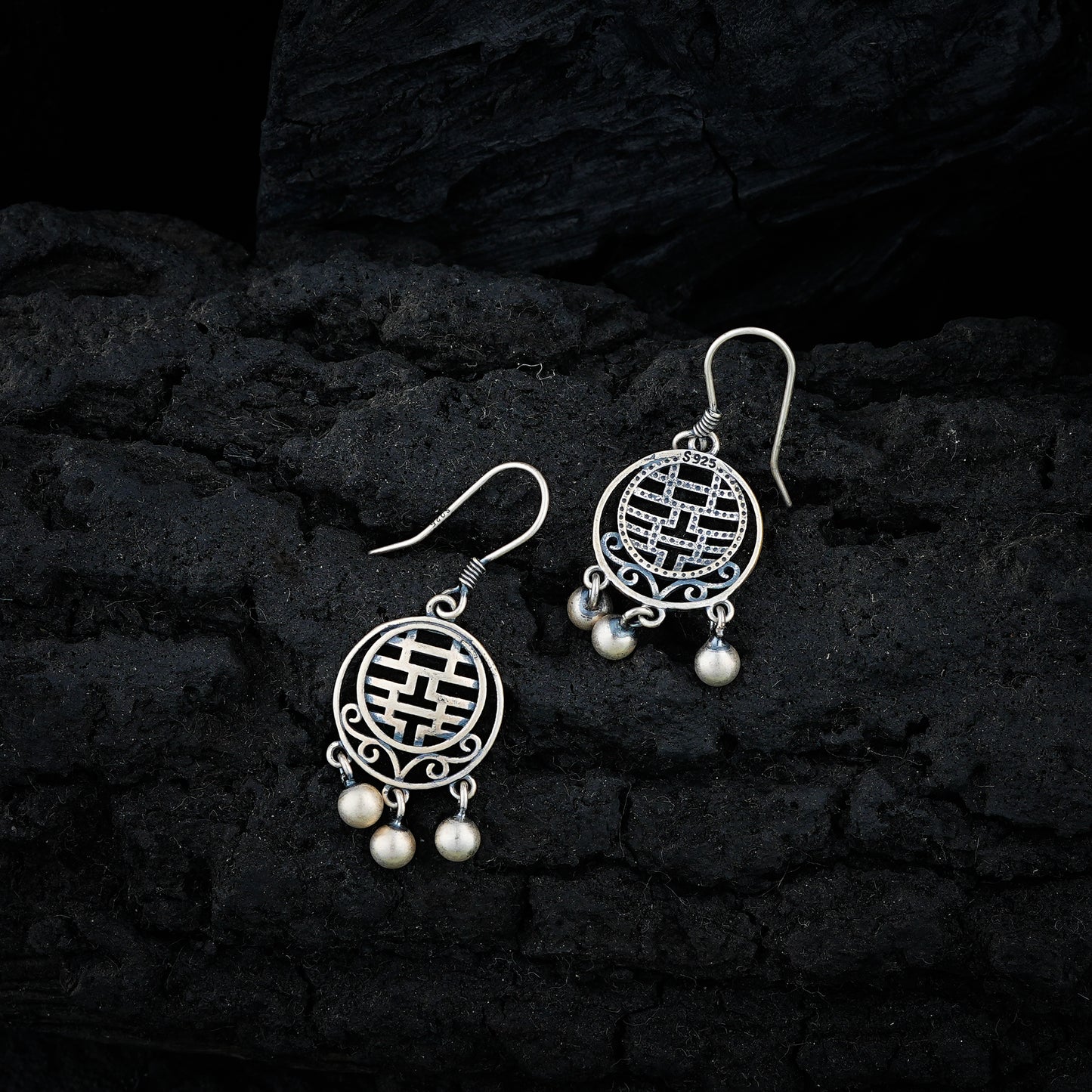 Jharokha Silver Earrings