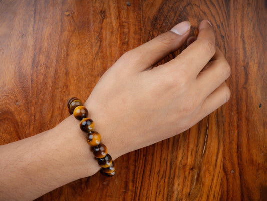 Tiger Stone Natural Gemstone Bracelet(14mm)