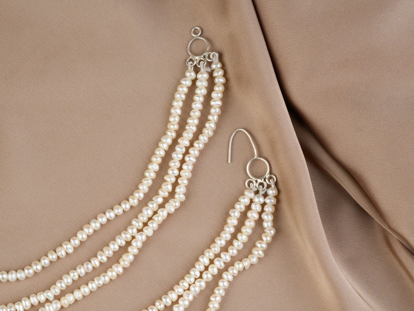 Freshwater Pearls Ear Chains Pair