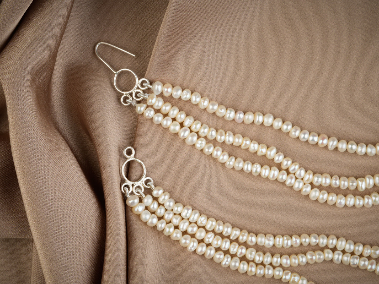 Freshwater Pearls Ear Chains Pair