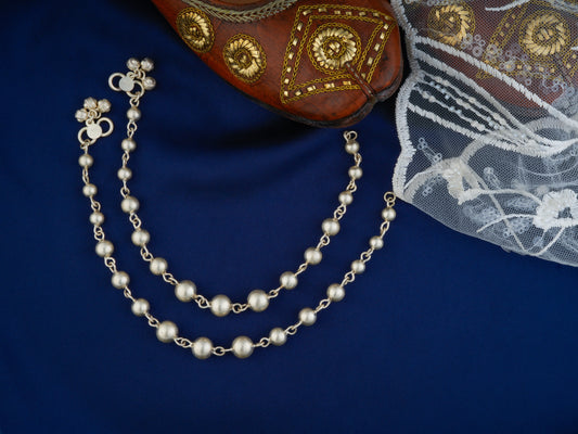 Silver Ball Beads Anklets