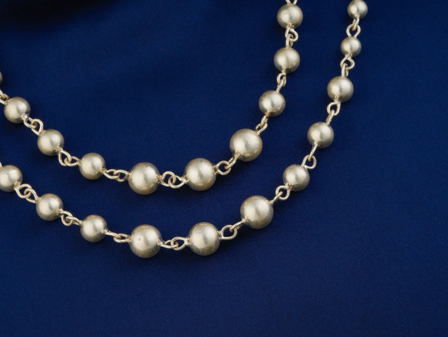 Silver Ball Beads Anklets