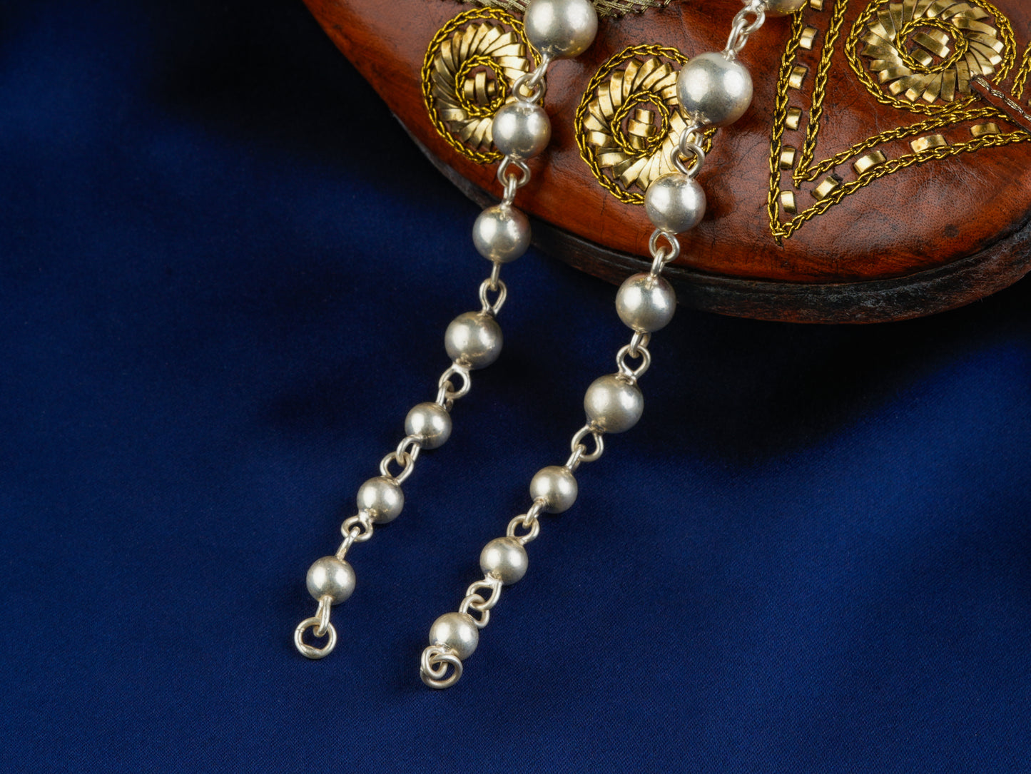 Silver Ball Beads Anklets