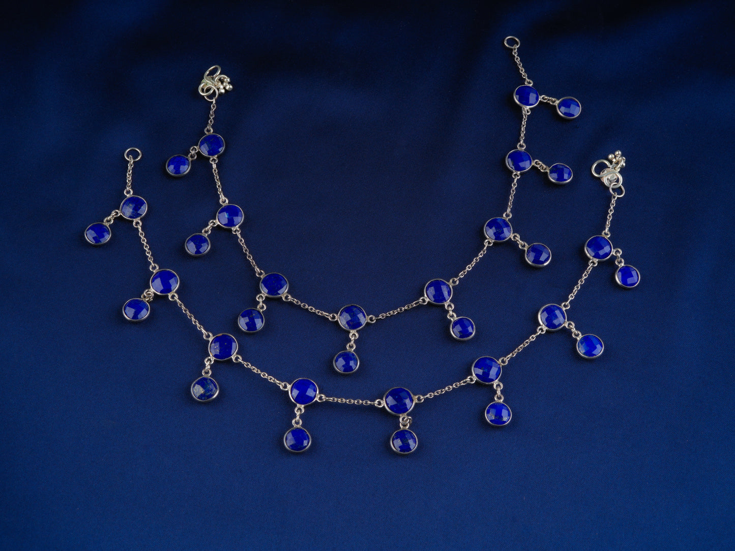 Lapis Lazuli Rounds Anklets