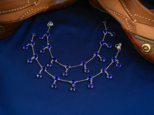 Lapis Lazuli Rounds Anklets