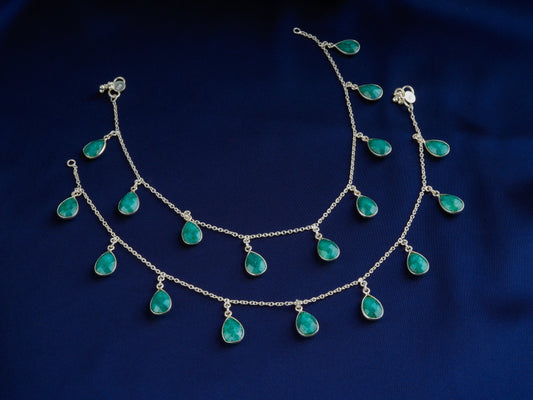 Emerald Drop Anklets