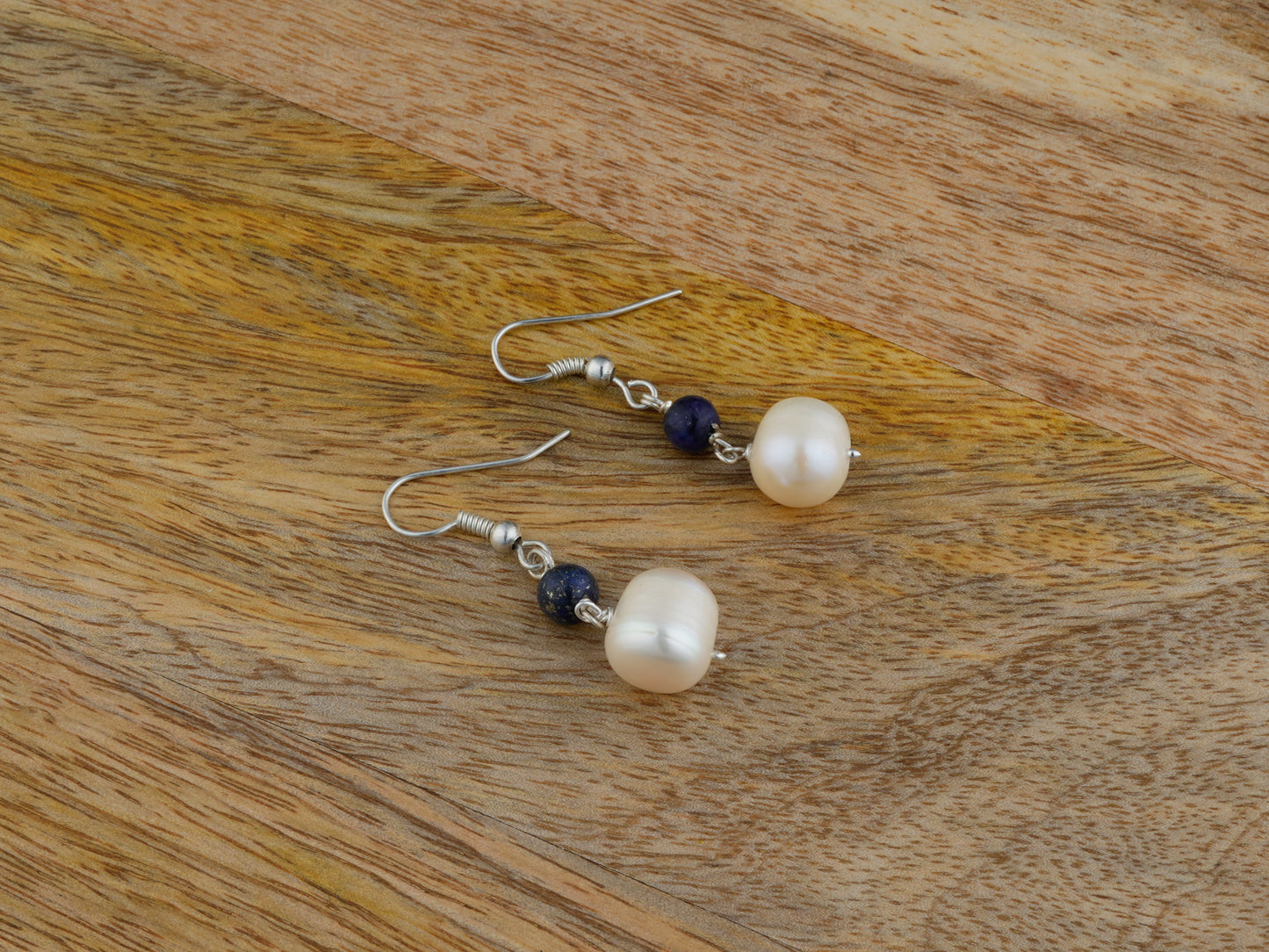 Lapis Lazuli-Pearl Drops