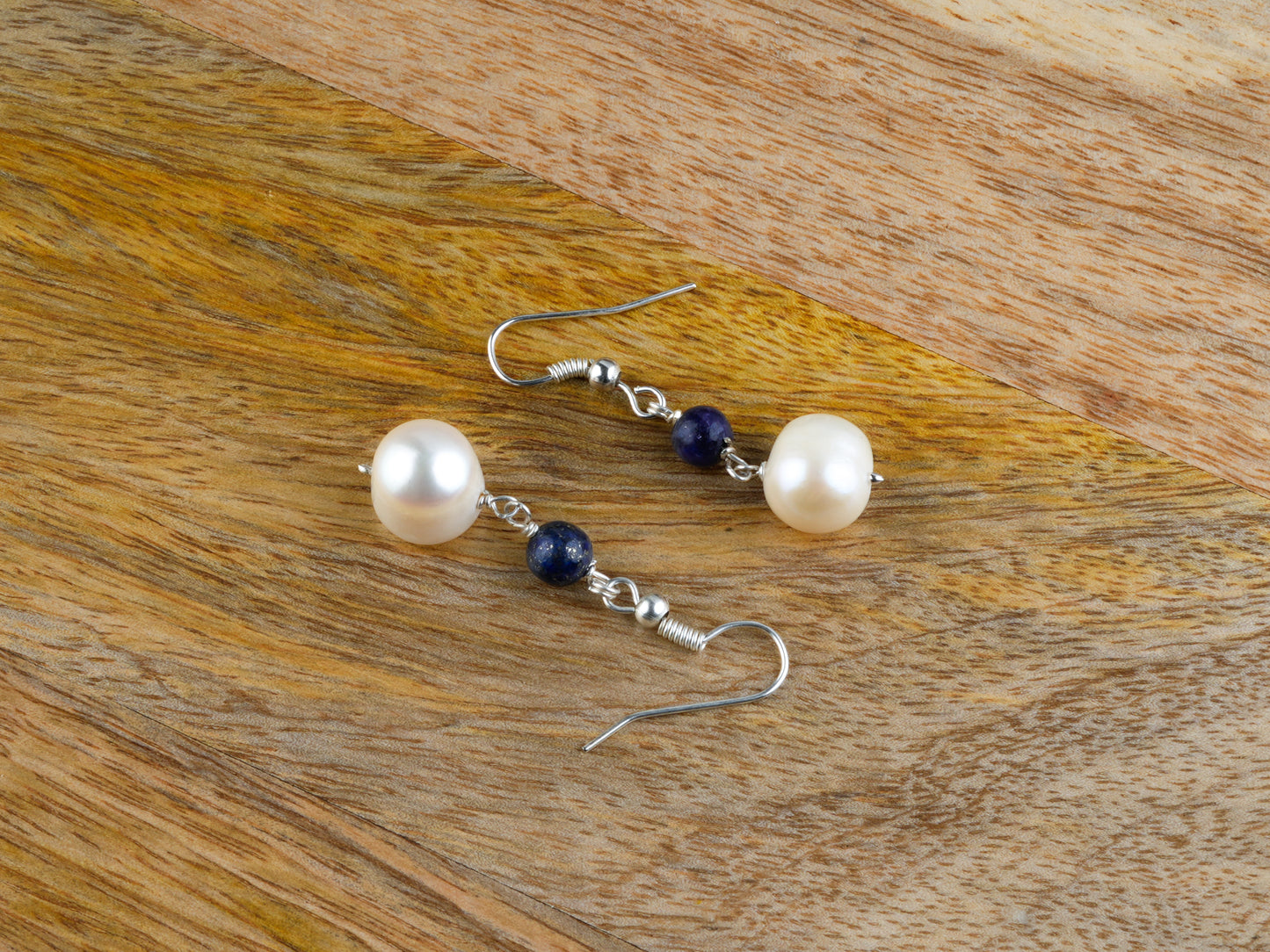 Lapis Lazuli-Pearl Drops