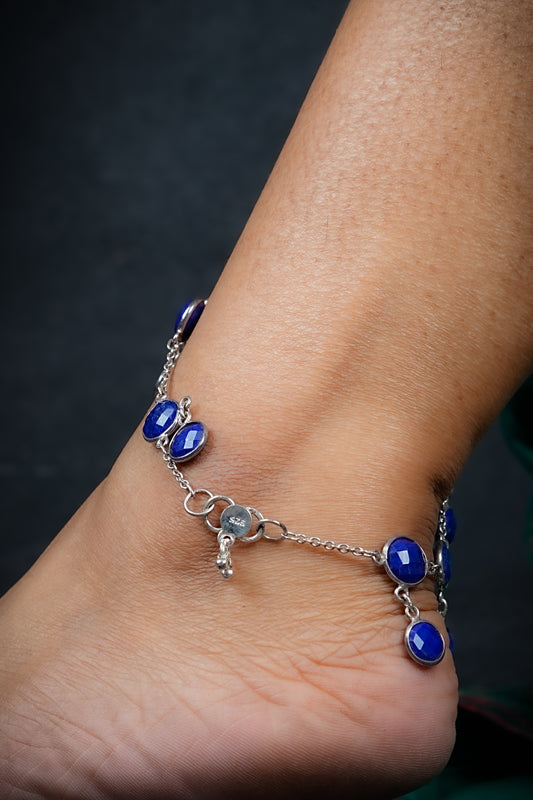 Lapis Lazuli Rounds Anklets