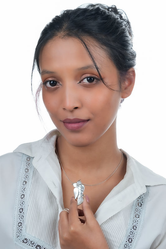 Jungle Whisper Owl Mother Of Pearl And Silver Pendant