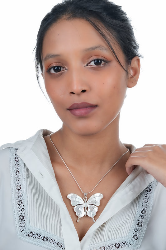 Tropical Silver And MOP Butterfly