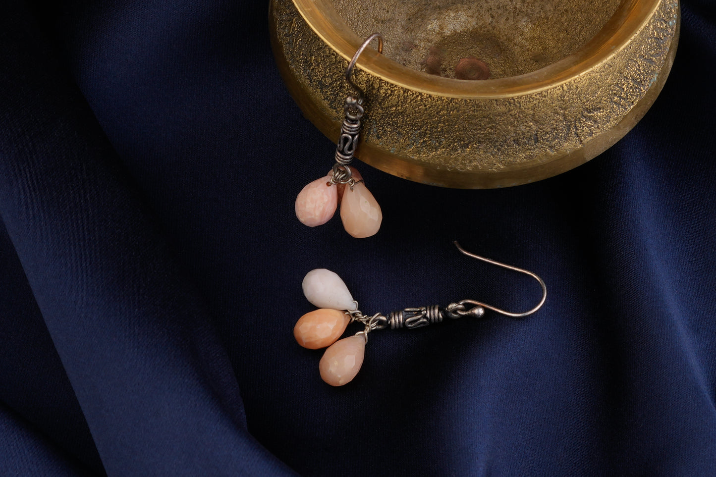 Rhodochrosite And Silver Drops