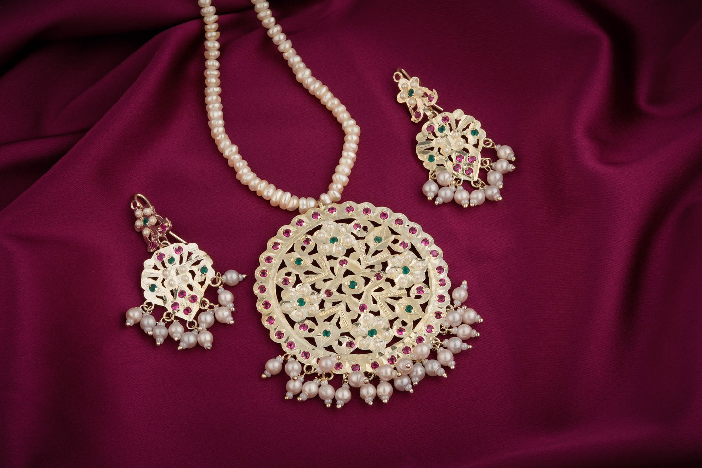 Ruhi Purani Dilli Silver Necklace Set