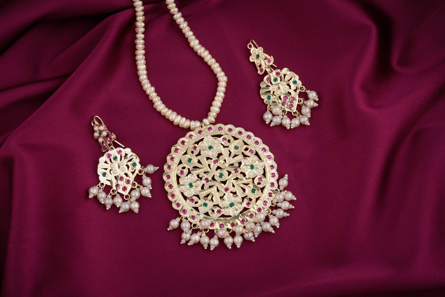 Ruhi Purani Dilli Silver Necklace Set