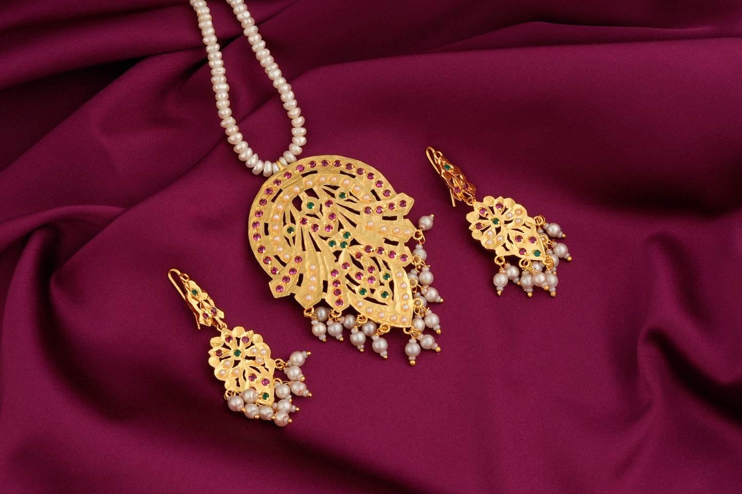 Laila Purani Dilli Gold Plated Silver Necklace Set