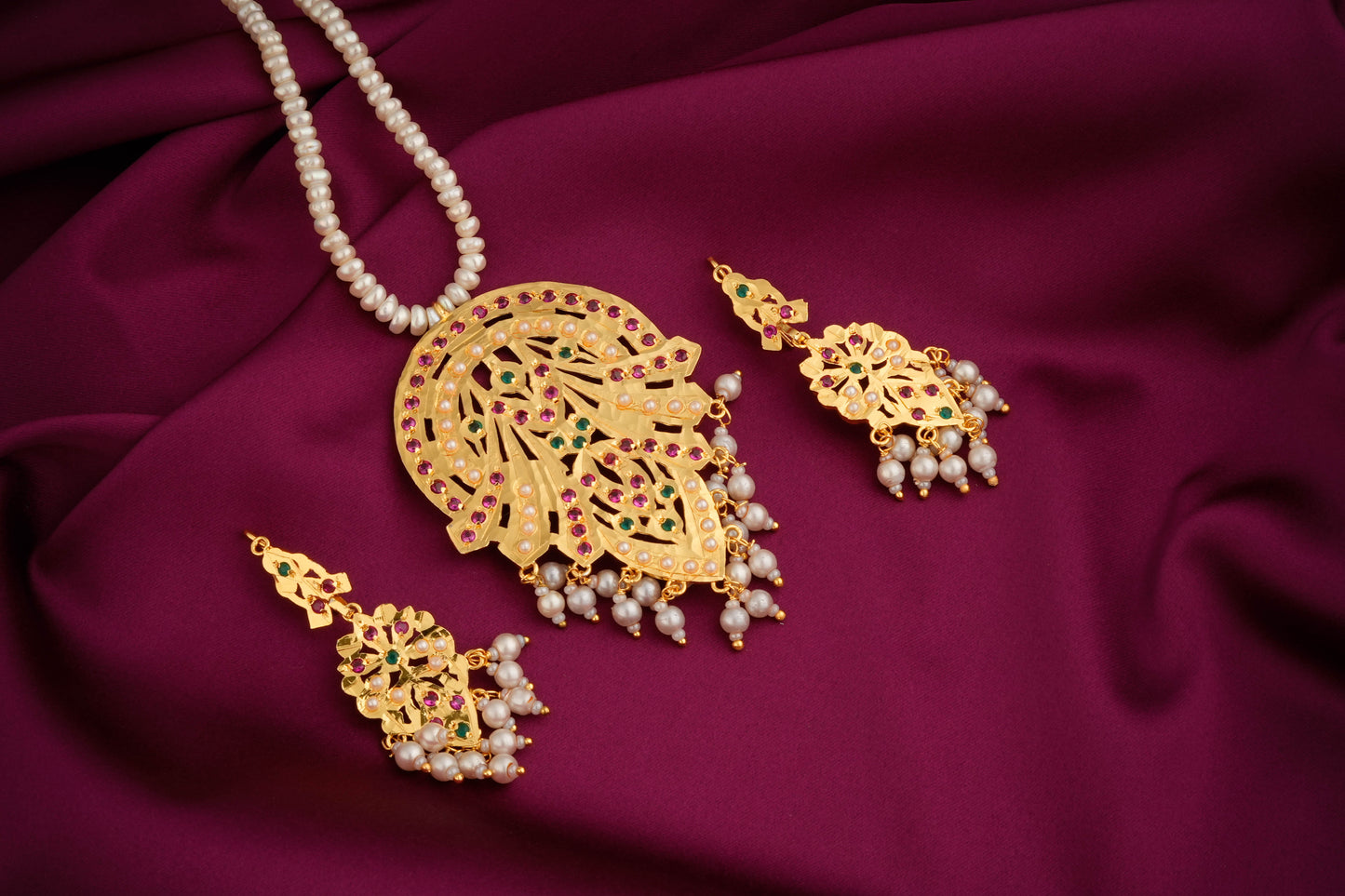 Laila Purani Dilli Gold Plated Silver Necklace Set