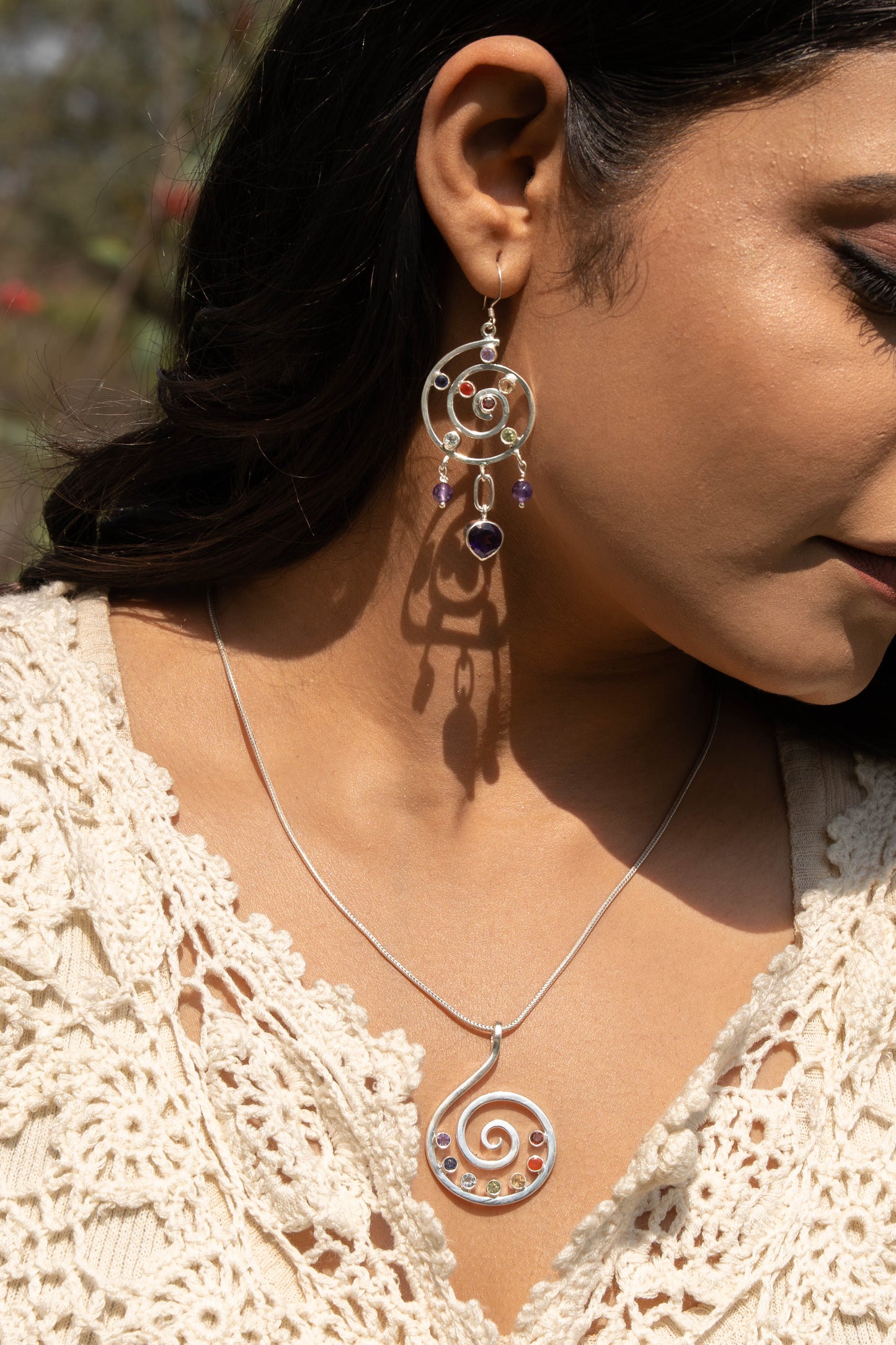 Chakra Spiral Earrings