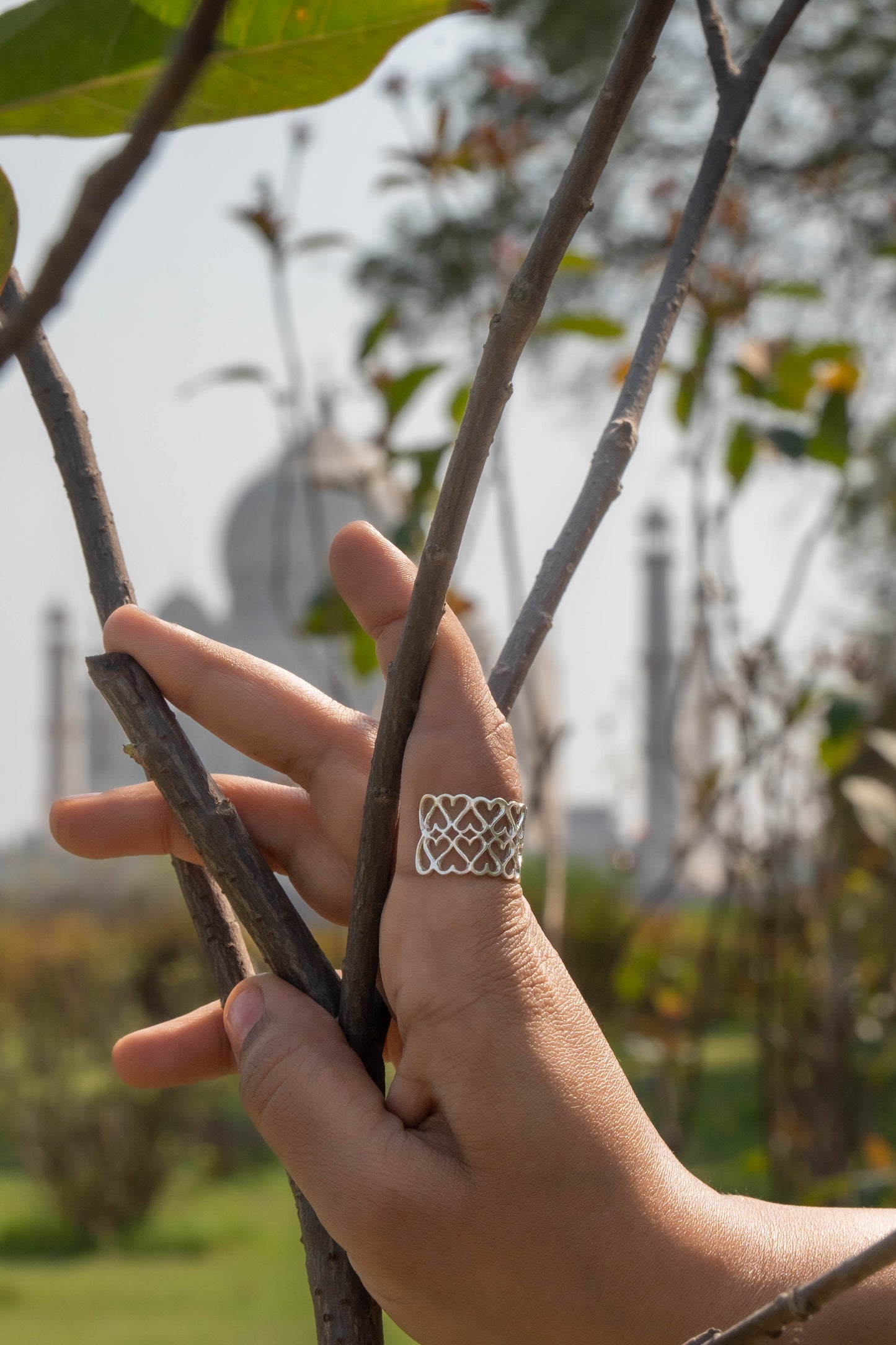 'Om Chanting' Silver Ring