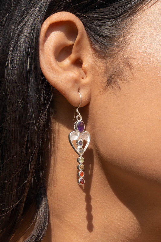 Silver And Stones Fairy Earrings