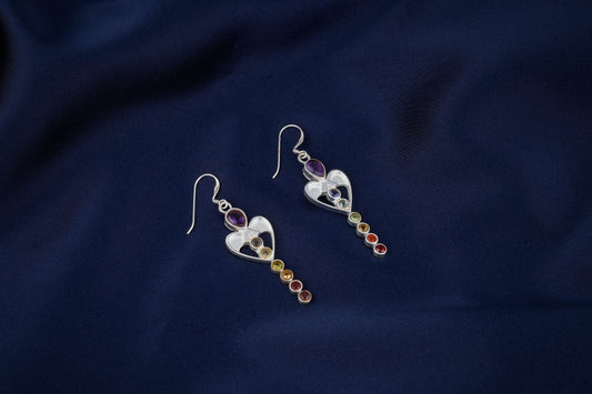 Silver And Stones Fairy Earrings