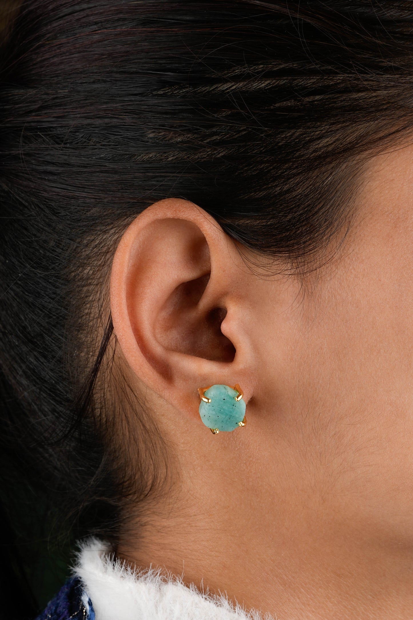 Uncut Amazonite Studs