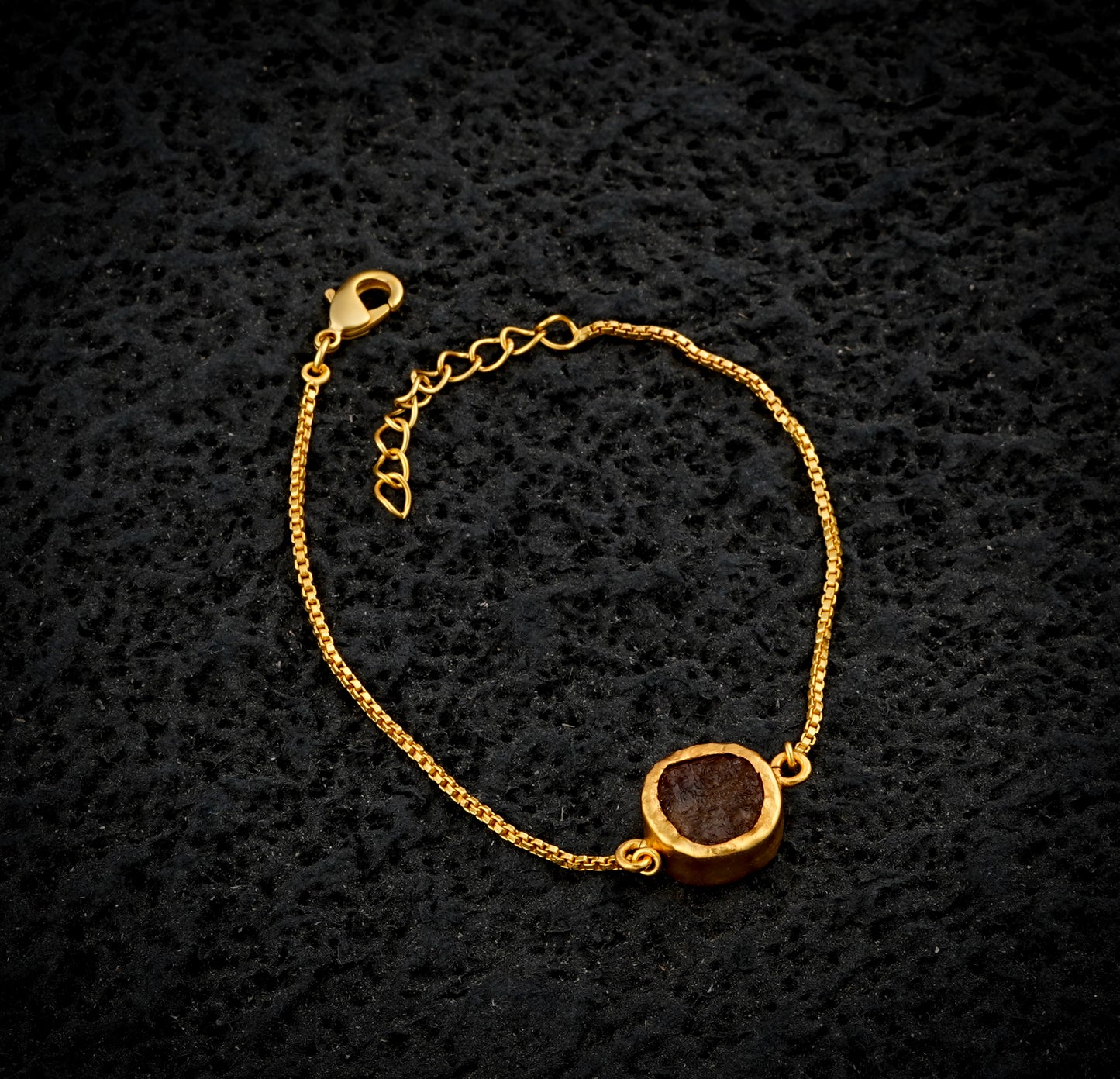 Uncut Round Citrine Bracelet