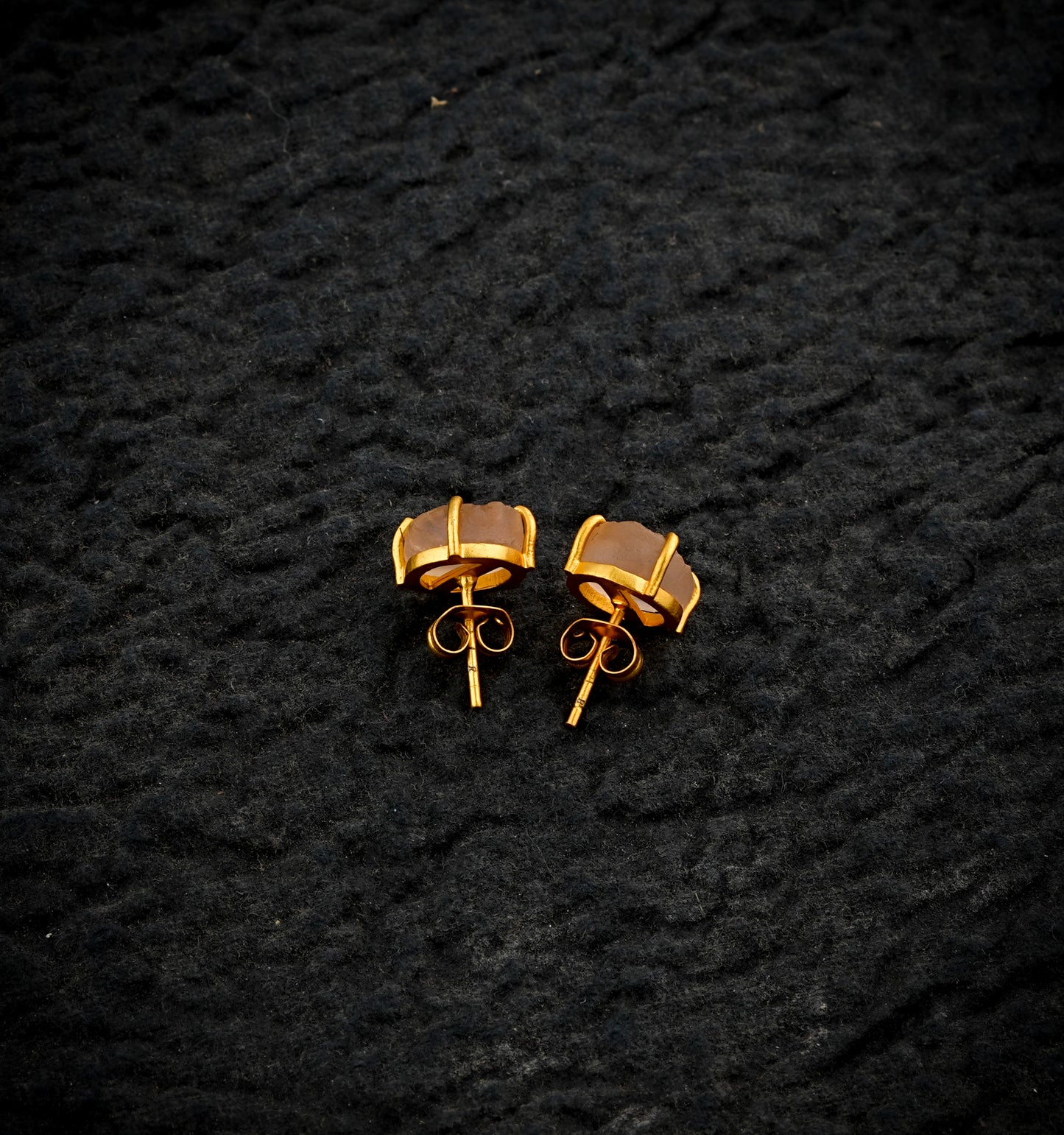 Natural Uncut Citrine Studs