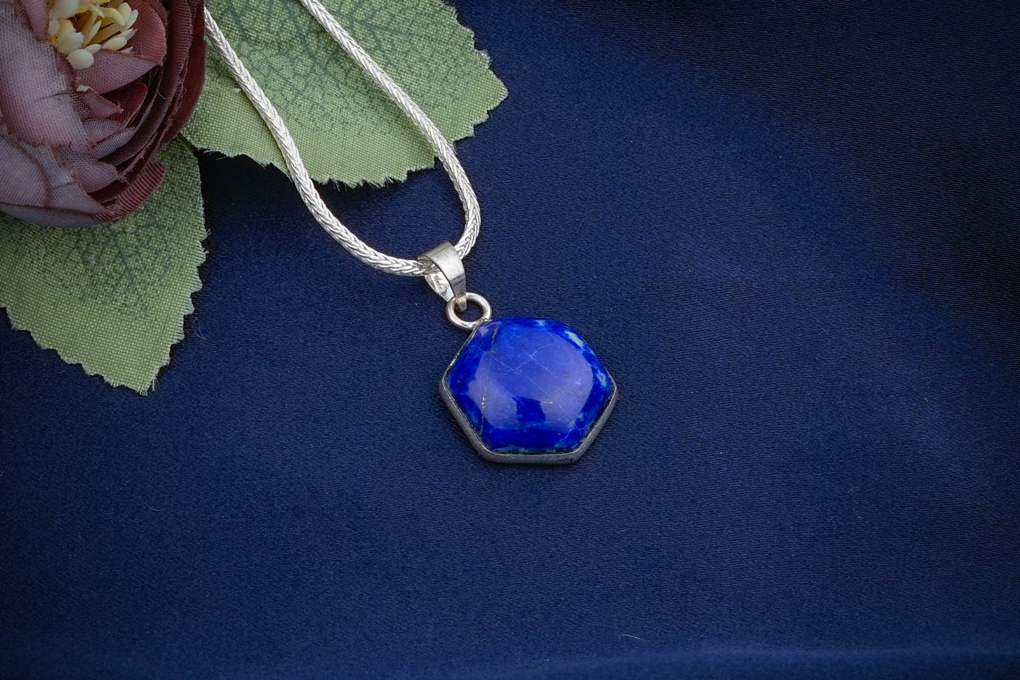 Hexagonal Semiprecious Stone Pendants