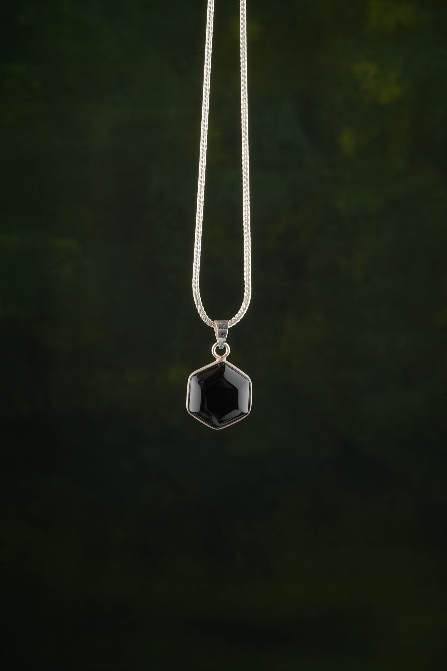 Hexagonal Semiprecious Stone Pendants