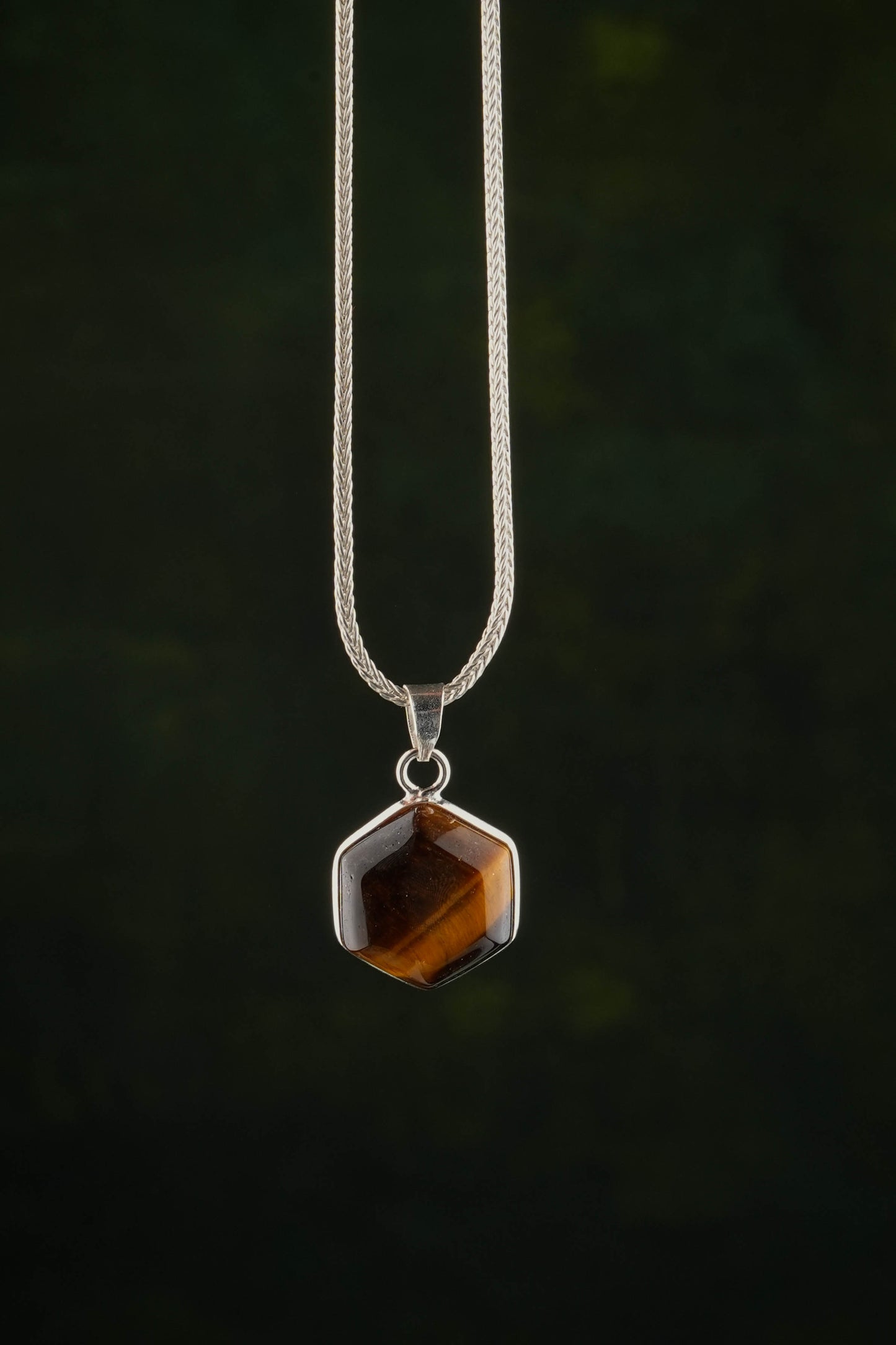 Hexagonal Semiprecious Stone Pendants