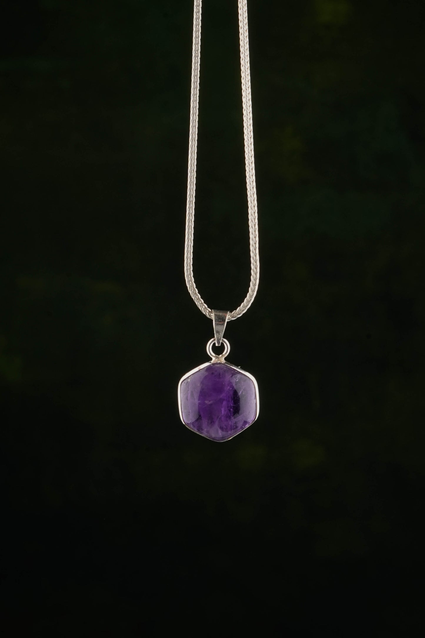 Hexagonal Semiprecious Stone Pendants