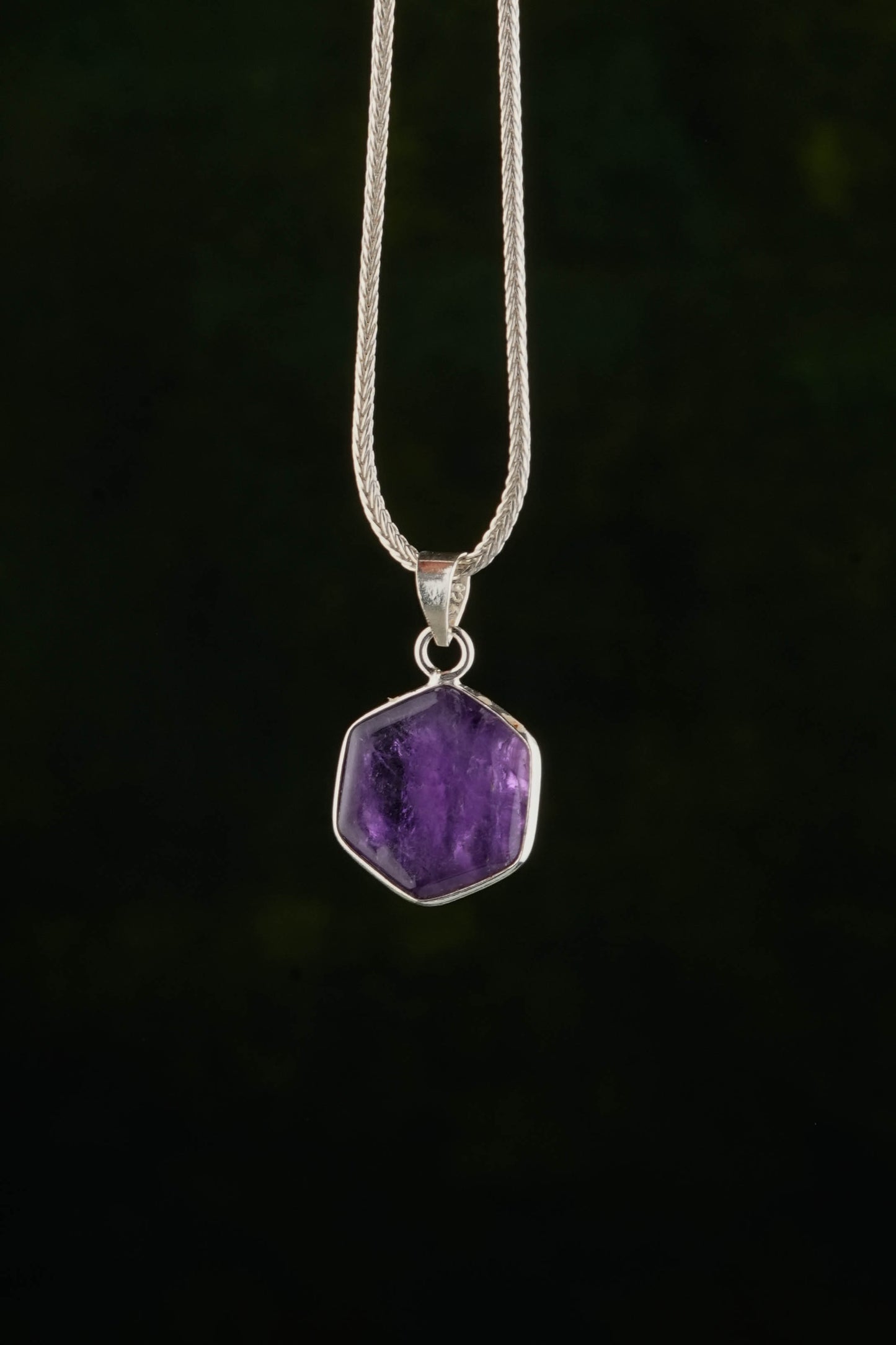 Hexagonal Semiprecious Stone Pendants
