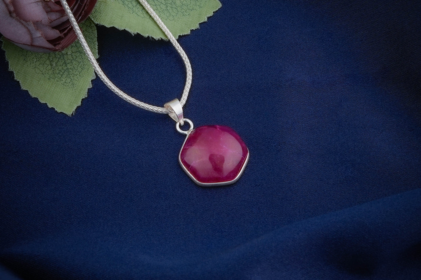 Hexagonal Semiprecious Stone Pendants